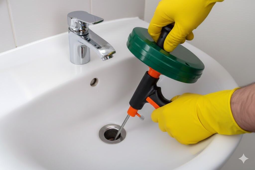 A plumber snaking a drain with effective tips and tricks